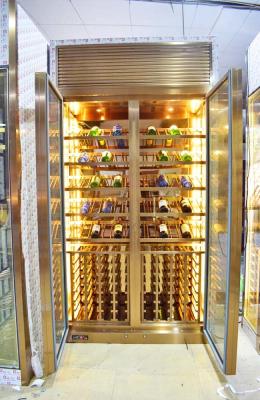 China Stainless Steel Highend Wine Cabinet Wine Rack Display Antique Cabinet en venta
