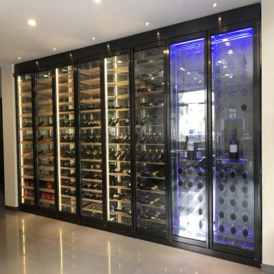 China Best Selling Wine Cellarred Wine Cabinetantique Wine Cabinet 100 Bottle With Glass Rack Te koop