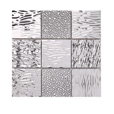 China 2023 High Quality Nordic Style Stainless Steel Mosaic Tile Living Room Bathroom Personalized Background Wall for sale