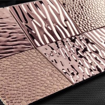 China Ceramic Pieces Rose Gold Stainless Steel Mosaic Tiles mirror 8K for sale