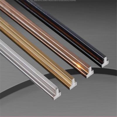 China Manufacturer Shaped Metal Brushed Molding Listello Series Stainless Steel Tile Edge Trim Line For Wall External Corner for sale
