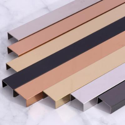China 304 Bronze Mirror Stainless Steel Tile Edge Trim Line For Ceramic Gap for sale
