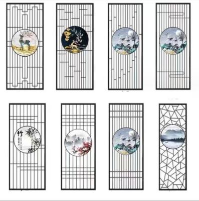 China Customized Wall Room Divider Panel Partitions Living Room Landscape Painting Metal Screen for sale