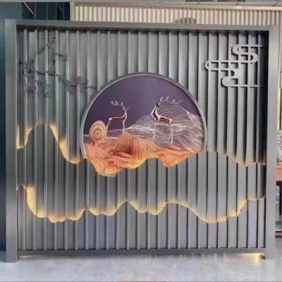 Chine Parement métallique Écran en acier inoxydable Rockery arrière-plan Décoration murale Hôtel Villa Refuge extérieur à vendre