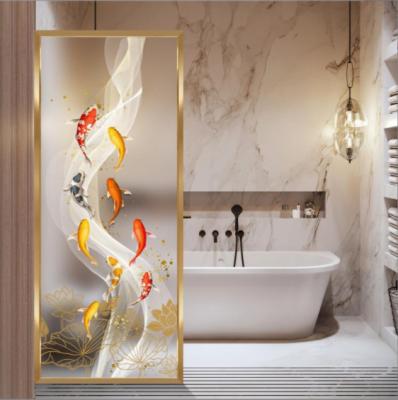 Chine Haute qualité chinoise Nouveau style Animal Glass Écran d'entrée en acier inoxydable Décoration de la villa Club Fond du mur à vendre