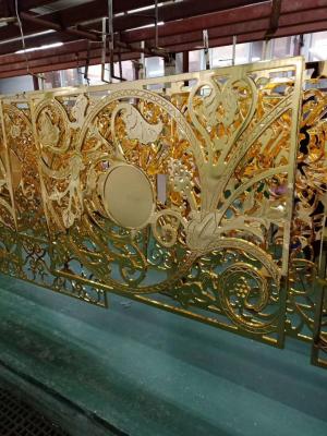 China Espejo de oro refugio de acero inoxidable pantalla divisoria divisoria de sala para restaurante en venta