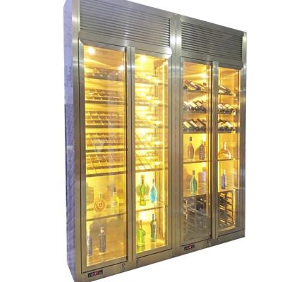 China 304  Stainless Steel Wine Cabinet Customized  Design Home Wine Rack Rose Gold Metal Display Cabinet Te koop