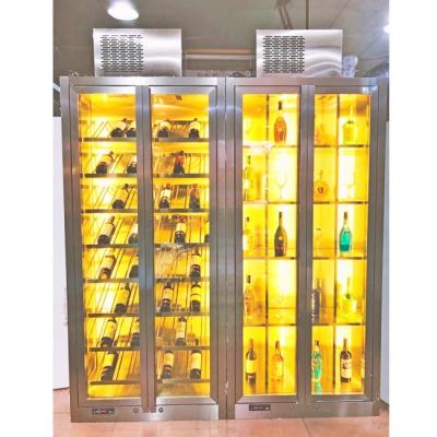 China OED Custom Commercial Design Temperatura Controlada Armário de Vinho de Aço Inoxidável Para bar de hotel à venda