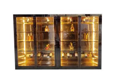 China La bodega de vidrio de acero inoxidable más vendida/Cabinet de vino rojo/Cabinet de vino antiguo con estante de vidrio en venta