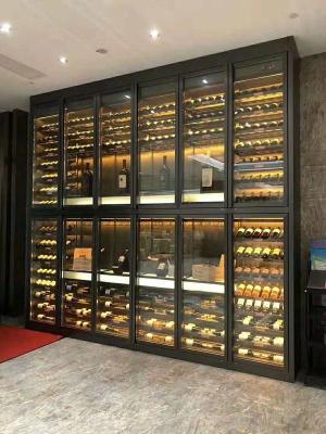 China 304 OED Alta Qualidade Dimensões personalizadas Mobiliário de loja de vinhos de cores Armário de vinhos altos Com LED Hotel Villa à venda