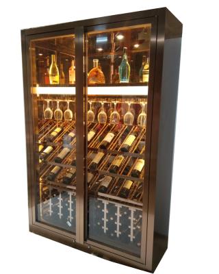 China 304 estilo de moda privado diseño personalizado gabinete de vino de acero inoxidable adecuado para Villa Clubhouse en venta