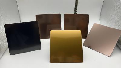 China 304 Gold Silver Black Brown Colored Customized Finished PVD Coated Stainless Steel Sheets For Interior Decoration for sale