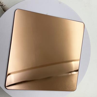 China 304 Brown Mirror Finished Color PVD Coating Stainless Steel Sheets For Wall honey comb panel for sale