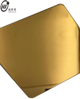 中国 304 Dark Gold Mirror PVD Colored Stainless Steel Sheets For Luxury Display Cabinet 販売のため