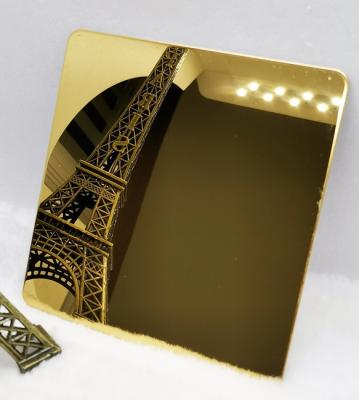 China PVD Gold SS Sheet Mirror Gold Plated Stainless Steel Sheet 3000mm 2438mm for sale