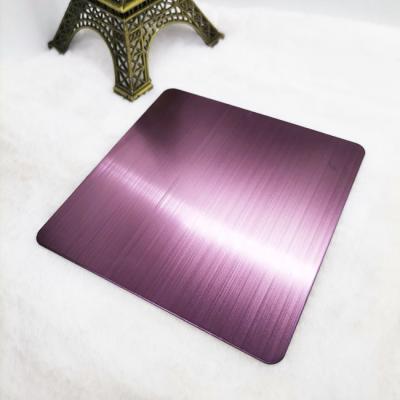 China 1219mm Colored Stainless Steel Sheets Rose Red SS 304 Hairline Finish for sale