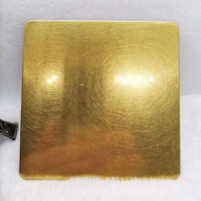 China JIS304 Gold Hairline Coloured Stainless Steel Sheet 3mm for sale