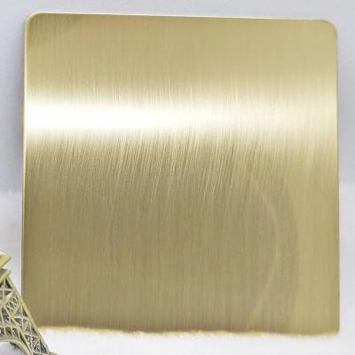 China Twill Brushed Zr-Brass Color Stainless Steel Sheet PVD Plating Titanium for sale