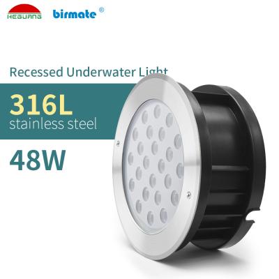 China manufacturers 48W 4000LM IP68 structure waterproof Recessed Underwater Lights for sale