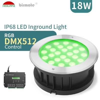 China 18W RGB DMX512 Led Ground Lights Waterproof IP68 900LM For Garden for sale