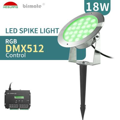 China 18W IP68 Waterproof Led Spike Lamp SMD3535 RGB DMX512 Control for sale