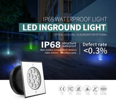 China DC24V 9W SS316L Underground Led Lights Waterproof Rgb for sale