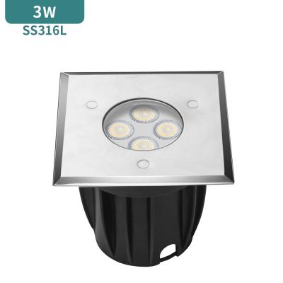 China 3W VDE SS316L SMD3030 LED Ground Lamp 170ma Transparent Led Garden Lamp for sale