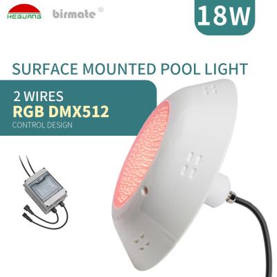 China DMX512 Controller Vinyl Pool Lights 18W AC12V RGBW Anti UV PC ABS Body for sale