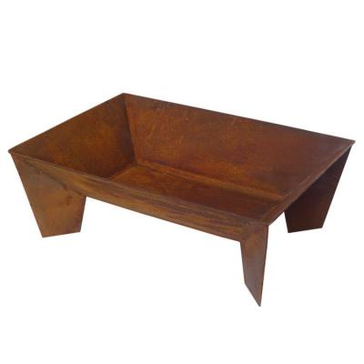 China Outdoor Camping Wood Burning Rust Corten Steel Geometric Fire Pit Brazier for sale