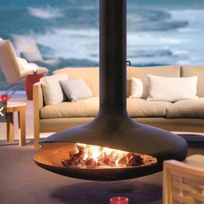 China 700mm Wood Burning Carbon Steel Hanging Suspended Ceiling Fireplace for sale