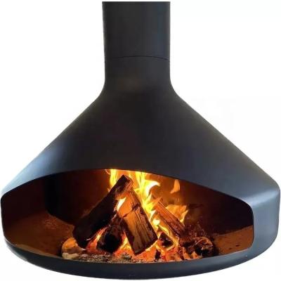 China 1000mm Hotel Indoor Suspended And Rotating Wood Burning Hanging Fireplace for sale