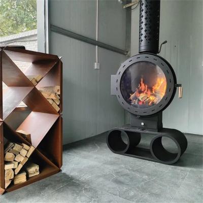 China Decorative Indoor Hanging Fireplace Central Heating Round  Wood Burning Stove en venta