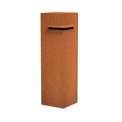 China Residential Curbside Rusty Corten Steel Landscape Letter Box for sale