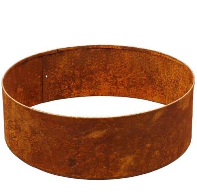 China 2mm Thickness Corten Steel Landscape Tree Ring With Folded Top Edge for sale