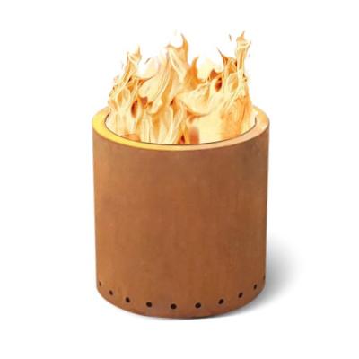 China Wood Burning Corten Steel Low Smoke Fire Pit 600mm Outdoor Decoration for sale