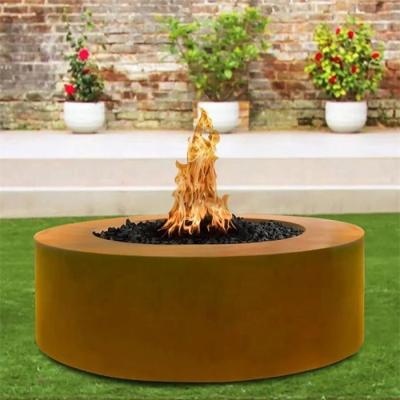 China Contemporary Portable Corten Steel Gas Fire Pit Table 48 Inch for sale