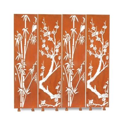 China Bamboo Metal Corten Steel Privacy Screens 1.5-3mm Thickness for sale