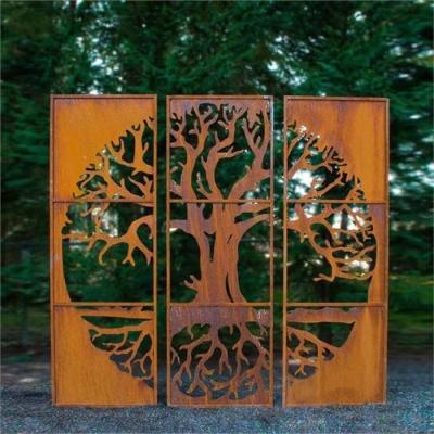 China Large Wind Corten Metal Privacy Screen 1720mm*1120mm Metal Garden Art Panels for sale