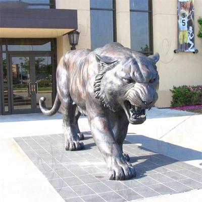 China 3m Realistic Outdoor Metal Sculpture Antique Bronze Tiger Statue for sale