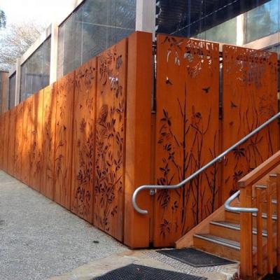 China Rusted Red Corten Steel Privacy Screen Panel Outdoor 1800x900mm for sale