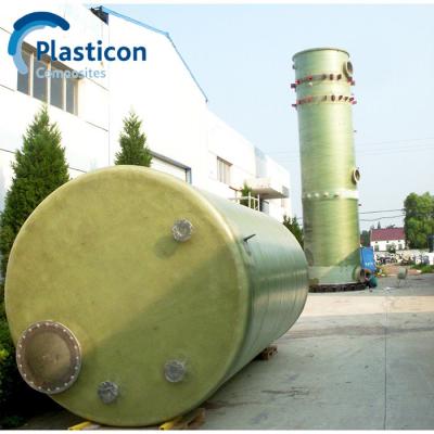 중국 녹색 FRP 탱크 화학 유리섬유 강화 플라스틱 탱크 판매용