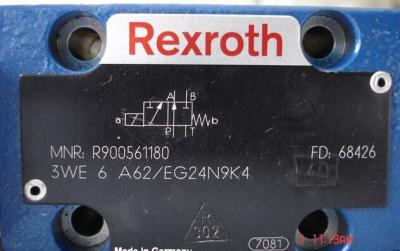 China Rexroth 3WE 6 A6X/EG24N9K4  MNR:R900561180 Directional spool valves, direct operated, with solenoid actuation en venta