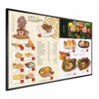 중국 43 Inch Wall Mounted Digital Signage Menu Board LCD Display Advertising Screen 판매용