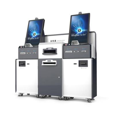 China Bill Payment Supermarket Cashier Kiosk Pos System With Double Touch Screen for sale