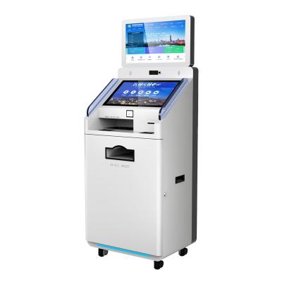 China Official Management Building Self Service Kiosk Payment Terminal Metal Key Board Qr Code Scanner Printer Pos Location Te koop