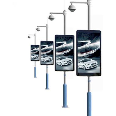 China P4mm Smart LED Panel Street Road Advertising LED Lamp Post Banner for sale