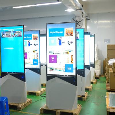 China 49inch double-sided display Ultra-thin advertising player floor standing digital signage for sale