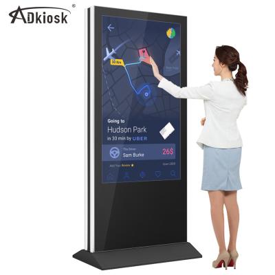 China 55inch double-sided display advertising player floor standing digital signage for sale