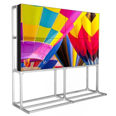 China 65 Inch Ultra Slim Bezel Floor Standing Digital Signage LCD Splicing Screen for sale