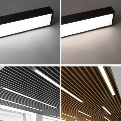 China Bedroom LED Linear Hanging Light Linear Pendant Lighting Black Indoor Decor 3000K 5000K 35W for sale